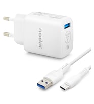 Type-c Qc 3.0 Hızlı Şarj Seti 18W 3.4A Usb Adaptörlü 1 M Pvc Kablolu Beyaz ND1010