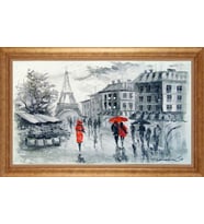 Çerçeveli Paspartulu Manzara Tablo ah1861 (Gold)