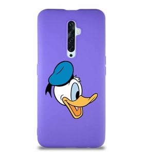Oppo Reno 2Z Soft Premier Kapak Donald Duck-F Tasarımlı Silikon Kılıf - Mor (Şeffaf)