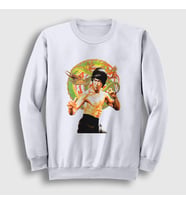 Presmono Unisex Beyaz Ejder Bruce Lee Sweatshirt 256751tt
