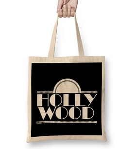 Hollywood 1930s Art Deco Style Logo Bez Çanta Uzun Saplı