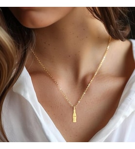 Minimal Kola Şişe Kolye 925K Gümüş (Gold)