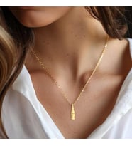 Minimal Kola Şişe Kolye 925K Gümüş (Gold)