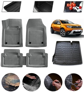 Dacia Duster 4X2 2018-2023 Uyumlu Paspas Araca Özel Bagaj Havuzu MBS Gri