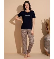 Boyraz Slim Fit Dar Kesim Kadın Milan Bisiklet Yaka Kısa Kol Pijama Takımı 11000S - 1 Adet (Siyah)