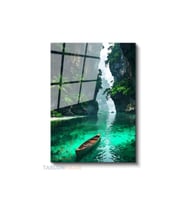 Dikey Cam Tablo Salon Duvar Tablosu Dikey Cam Yesil Gecit Yeni Ev Hediyesi Ofis Tablosu