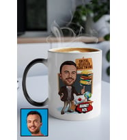 Erkek Sosyal Bilgiler Öğretmenine Hediye Karikatürlü Sihirli Kupa Bardak