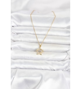 316L Çelik Zincir Gold Renk Caretta Caretta Model Kadın Kolye 5886 - SSSSSS5794-1559