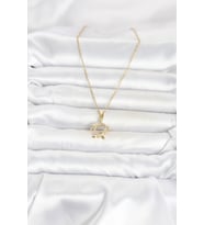 316L Çelik Zincir Gold Renk Caretta Caretta Model Kadın Kolye 5886 - SSSSSS5794-1559