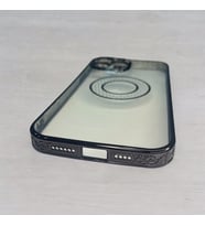 iPhone 13 Pro Max şeffaf silikon Siyah renk detaylı magsafe  özellikli Telefon Kılıfı