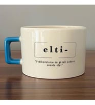 Elti Baskılı Mavi Kulplu C Fincan