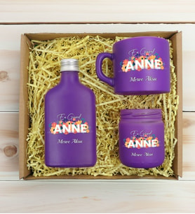 BK Gift Kişiye Özel İsimli DTF Anne Temalı Mor Kahve Fincanı & Kolonya & Mum Hediye Seti-2, Anneye Hediye, Anneler Günü Hediyesi