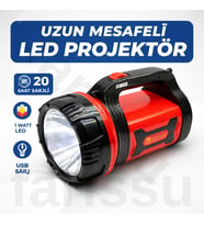 GoldKama GK6670 Uzun Mesafeli 10W CREE LED Şarjlı Projektör El Feneri - 20 Saat Çalışma Süresi