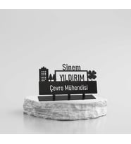 Çevre Mühendisi Masa İsimliği - Kişiye Özel Metal İsimlik - Metal Masa İsimlikleri