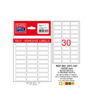 Tanex Ofis Etiketi Poşetli 12x30 MM Beyaz (10 Adet) (Karışık)