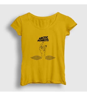 Presmono Kadın Sarı Snap Arctic Monkeys T-Shirt 15011tt (Sarı)