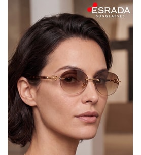 ESRADA 3104D 602180 2569 08 UV400 Korumalı Mavi Renk Gold Detaylı Kadın Güneş Gözlüğü 57-18-148