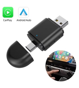 PowerMaster PM-27447 Kablosuz Carplay - Android Auto Çevirici Dönüştürücü Adaptör İki Girişli USB - TYPE-C