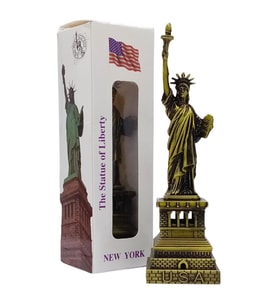 Vintage Metal USA Özgürlük Heykeli Biblo Antik Bronz 15 cm (Karışık)