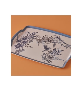 Mavi Melamin Tepsi 42x31 cm, Zarif ve Dayanıklı Servis Gereci