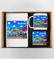 Bodrum Tasarımlı Defter,Kupa Ve Bardak Altlığı Seti