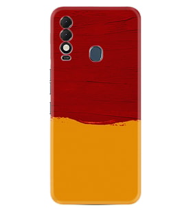 Tecno Spark 8T Kılıf Silikon Desen Özel Seri Sarı Kırmızı Boya 1708