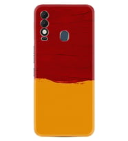 Tecno Spark 8T Kılıf Silikon Desen Özel Seri Sarı Kırmızı Boya 1708