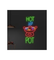 HOT POT Yazılı ve Şekilli Neon Tabela