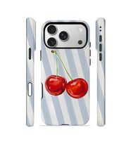 iPhone 17 Pro Vorian Çift Katmanlı MagSafe Kılıf Cherry Blue Stripe