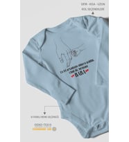 Babaya Özel Baskılı Bebek Zıbını – Çıtçıtlı Body 8 Renk  %100 Pamuk Uzun Kol (Bebek Mavisi)