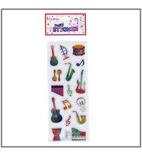 Ticon Puffy Sticker Müzik Aletleri - 3 adet
