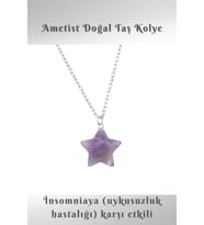 Nelleovana Yıldız Ametist Doğal Taş Kolye ( Insanı Negatif Enerjiden Kurtarır. ) ( Aa Kalite )