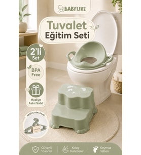 Tuvalete İlk Adım Seti-Bebek&Çocuk için Tuvalet Eğitimi-Kaydırmaz Basamak v