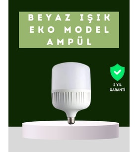 Şarjlı LED Torch Ampul 30 Watt Beyaz Işık Enerji Tasarruflu