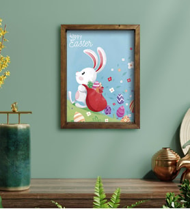 BK Gift Paskalya Bayramı Doğal Masif Ahşap Çerçeveli Tablo 30x40cm-3