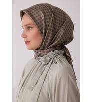Monogram Desen %100 Twill İpek Eşarp BE18