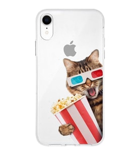 PrintiFy Apple  iPhone XR ile Uyumlu 1mm Slim Fit Kedi 1 050b Baskılı Şeffaf  Kılıf