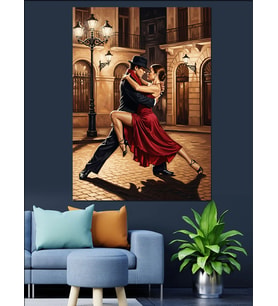 Dans Eden Çift Tango Dekoratif Kanvas - Mdf Ahşap Tablo