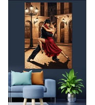 Dans Eden Çift Tango Dekoratif Kanvas - Mdf Ahşap Tablo