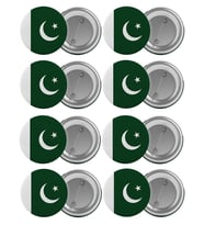 Pakistan Bayrağı Çanta Rozeti Seti 8 Adet En Büyük Boy 5.8cm İğneli Broş
