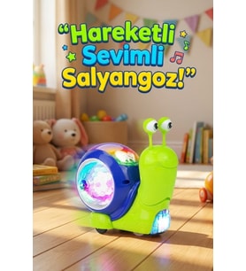 Hareketli Işıklı Müzikli Salyangoz Oyuncak - Bebek Emekleme Yardımcısı Eğitici Yürüyen Salyangoz