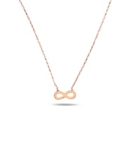 925 Ayar Rose Gold Sonsuzluk Model Sade Zarif Minimal Kadın Kolye