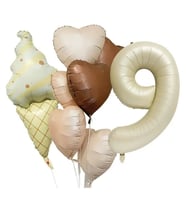Retro  Kalp 9 Yaş Folyo Balon Set