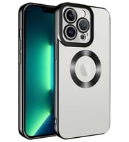 Apple iPhone 11 Pro Max Köşeleri Renkli Şeffaf Kamera Korumalı Silikon Luxury Kapak (Siyah)