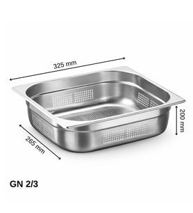ÜRET Delikli Gastronom Küvet GN 2/3 200 mm 18 lt