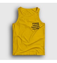 Presmono Unisex Sarı Fuck Your Social Club Atlet 401940tt (Sarı)