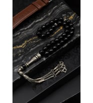 Oniks Doğal Taş Tesbih – 8 mm Fasetli Küre Kesim
