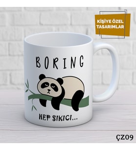 Panda Çizgi Film Karakterli Kişiye Özel Kupa  Bardak.