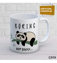 Panda Çizgi Film Karakterli Kişiye Özel Kupa  Bardak.
