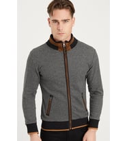 1021 DEWBERRY ERKEK SWEATSHIRT-NOKTALI SİYAH